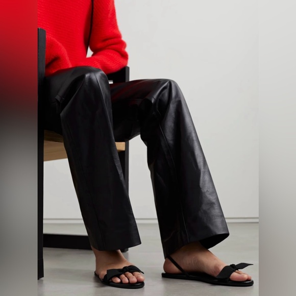 The Row Bow Flat Slingback Sandals, 39, Black - Picture 12 of 12